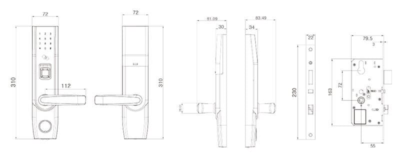 Khóa cửa điện tử ZKTECO TL400B 3