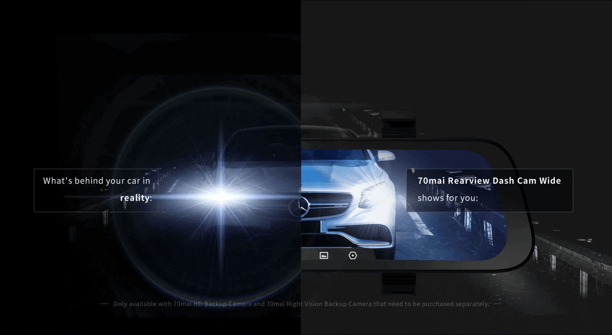Camera Hành Trình gương 70mai RearView Dash Camera Wide 5