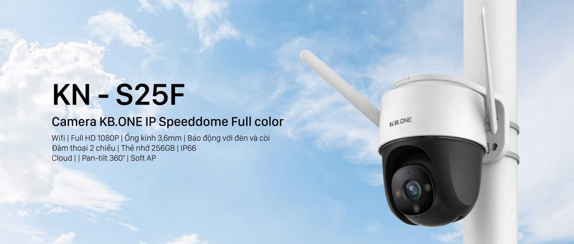 Camera Wifi PTZ Full Color 2MP KBONE KN-S25F 1