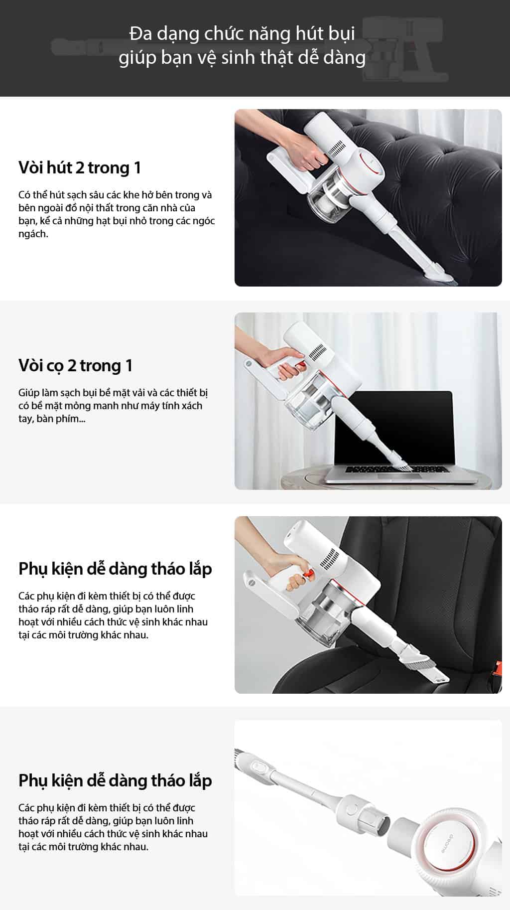 Máy hút bụi cầm tay thông minh Dreame V9 125