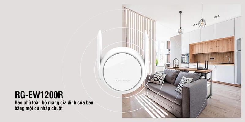 Bộ phát Smart Home WiFi Dual-band hỗ trợ Mesh RUIJIE RG-EW1200R 1